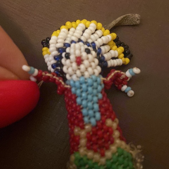 Vintage Zuni handmade bead Chief mini doll keychain pendant collector piece - Picture 9 of 14